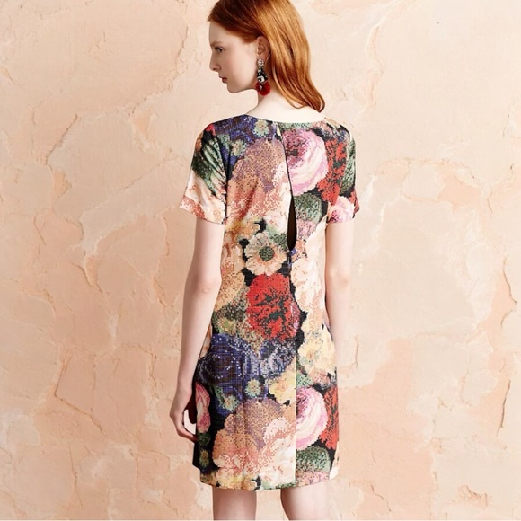 Anthropologie Ranna Gill Fanned Vignette Embroidered Shift Dress Size 10 EUC - Picture 2 of 9